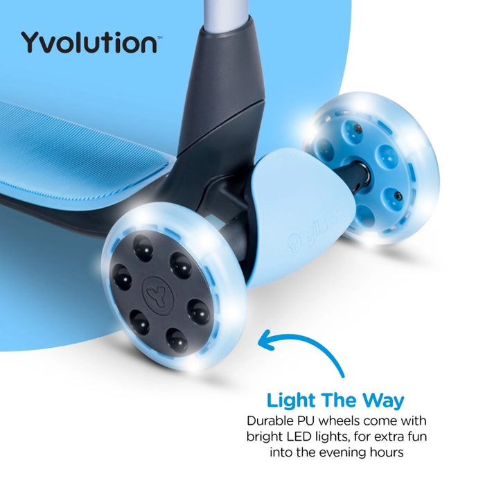 يڤولوشن Y جلايدر نوا أزرق بمقابض قابلة للتعديل وعجلات LED مضيئة من وايفولوشن