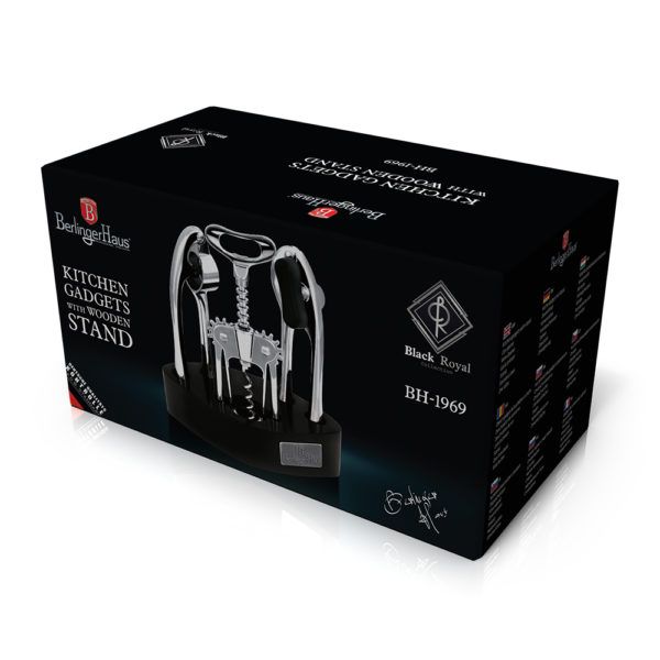 طقم 4 أدوات مطبخ من Berlinger Haus - بلاك-سيلفر