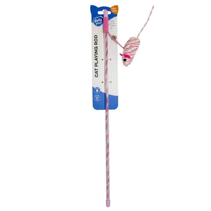 عصا لعبة Catchy (47 سم) بفأر ورقي وجرس للقطط من Duvo.