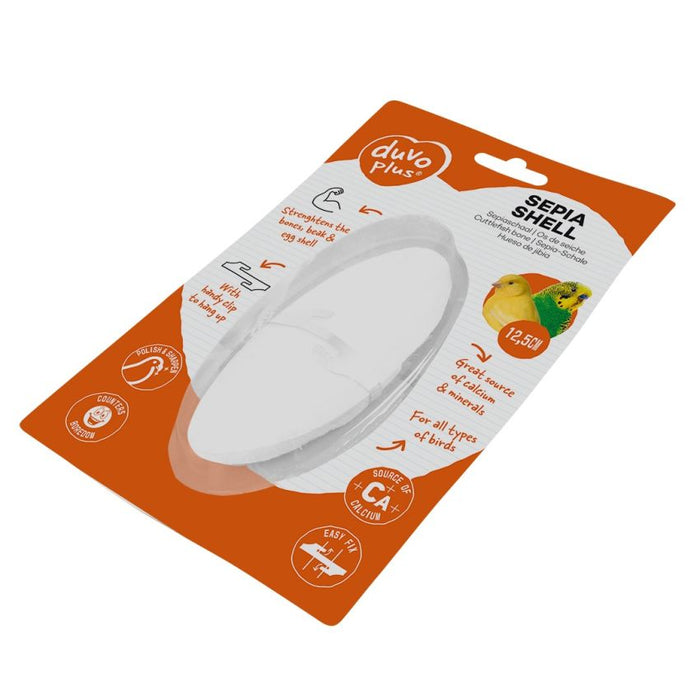 صدفة حبار (12.5 سم) مصدر كالسيوم طبيعي ومثالي للطيور من Duvo.