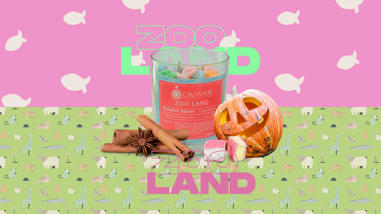 شمعة Zoo Land من شمع الصويا 100% برائحة توابل اليقطين لأجواء مريحة ومتألقة