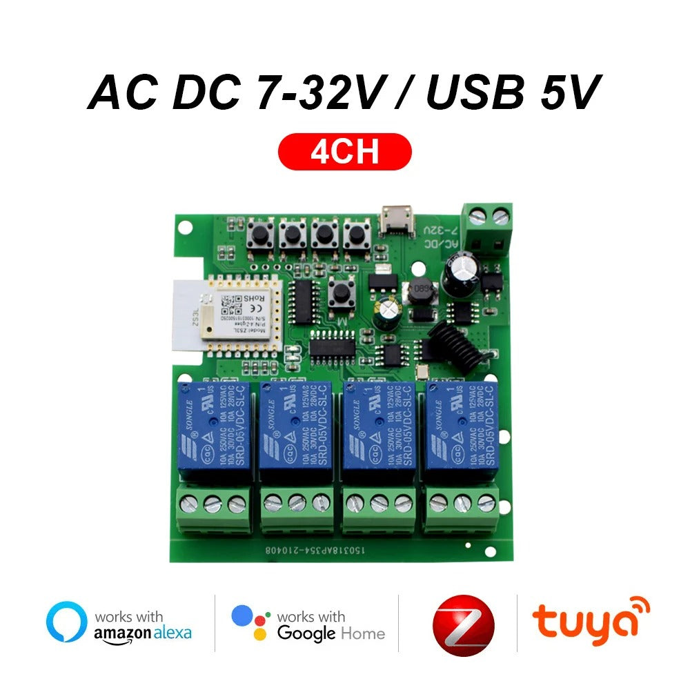 مفتاح ذكي رباعي- Zigbee Mesh - DIN Rail Type - ابيض يركب على لوحة القواطع مفتاح ذكي رباعي- Zigbee Mesh - DIN Rail Type - ابيض يركب على لوحة القواطع