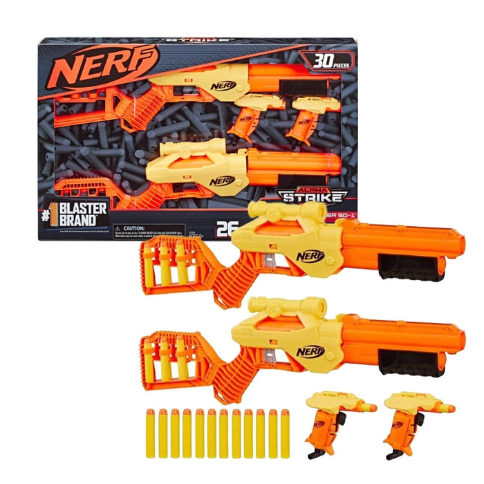 عبوة متعددة Nerf Alpha Strike Lynx SD-1 و Stinger SD-1 - 30 قطعة، سهلة الاستخدام ومناسبة للمبتدئين. من هاسبرو