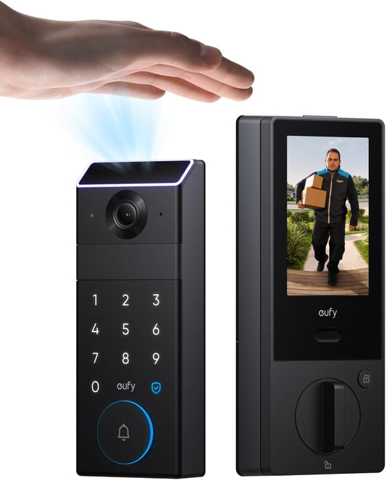 قفل ذكي eufy FamiLock S3 Max مع كاميرا 2K وتقنية التعرف على عروق الكف