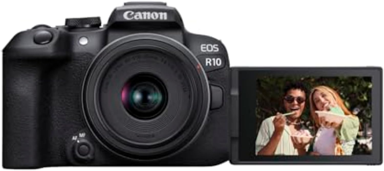 كاميرا كانون EOS R10 بدقة 24.2 ميجابكسل وعدسة RF-S 18-45MM مع تقنية التركيز الذكي