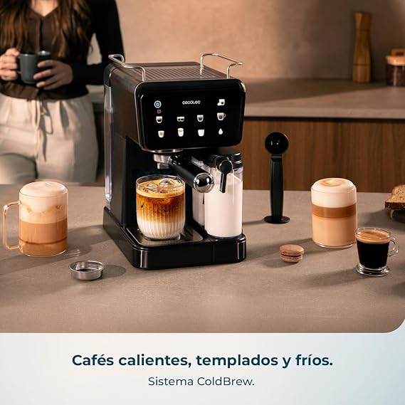 ماكينة قهوة نصف أوتوماتيكية باور إسبرسو تاتش (Power Espresso Touch ColdBrew) بضغط 20 بار من Cecotec