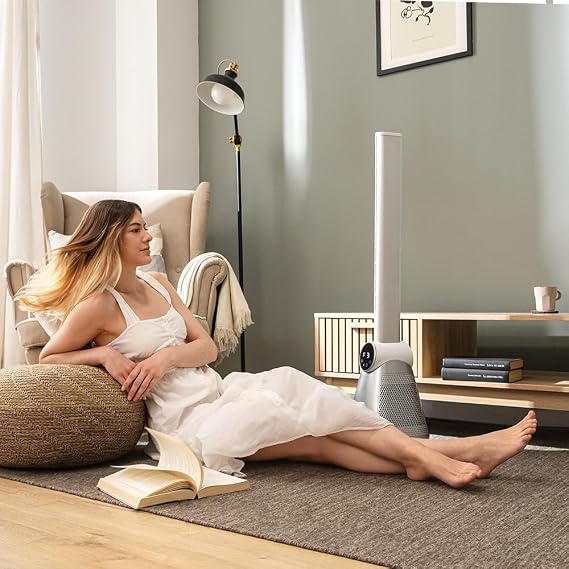 مروحة برجية بدون شفرات إنيرجي سايلنس 9890 (EnergySilence 9890) بقدرة 50 واط وشاشة LED من Cecotec