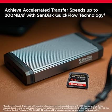بطاقة الذاكرة SanDisk Extreme Pro بسعة 64 جيجابايت وسرعة 200MB/s لتصوير 4K UHD