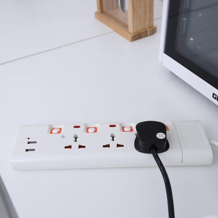 وصلة كهربائية جيباس ثلاثي المنافذ بطول ٣ أمتار وUSB للشحن السريع - جعفر شوب