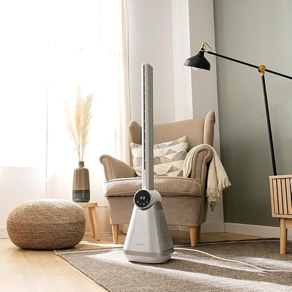 مروحة برجية بدون شفرات إنيرجي سايلنس 9890 (EnergySilence 9890) بقدرة 50 واط وشاشة LED من Cecotec