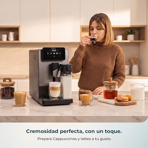ماكينة قهوة أوتوماتيكية بالكامل كريمايت لاتيه (Cremmaet Latte) بضغط 19 بار من Cecotec