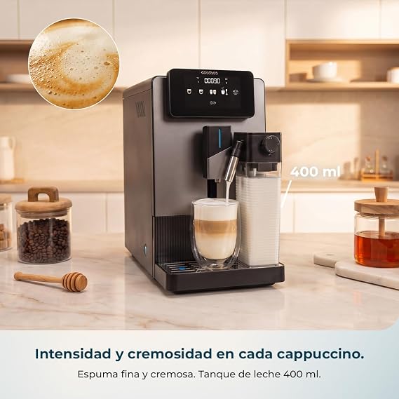 ماكينة قهوة أوتوماتيكية بالكامل كريمايت لاتيه (Cremmaet Latte) بضغط 19 بار من Cecotec