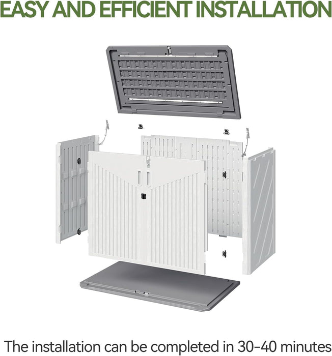 خزانة تخزين خارجية مقاومة للماء 133×75.4×91.4 سم بسعة 35 قدم مكعب