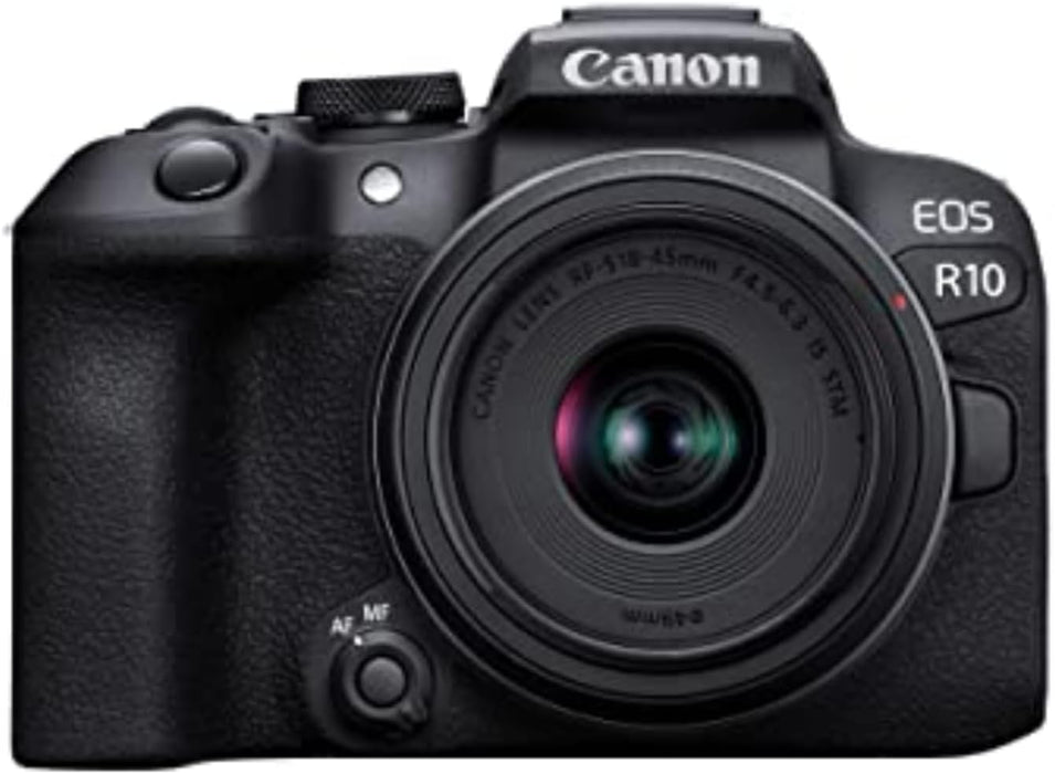 كاميرا كانون EOS R10 بدقة 24.2 ميجابكسل وعدسة RF-S 18-45MM مع تقنية التركيز الذكي