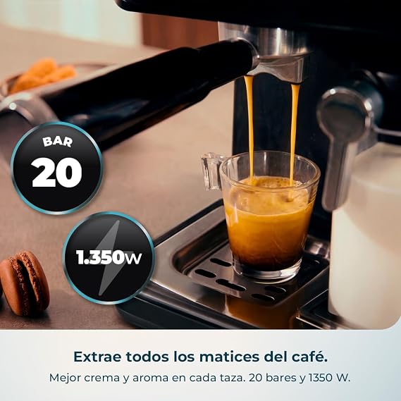 ماكينة قهوة نصف أوتوماتيكية باور إسبرسو تاتش (Power Espresso Touch ColdBrew) بضغط 20 بار من Cecotec