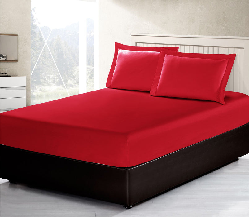 طقم شرشف سرير مطاط مفرد قطعتين من ARMN Vero - أحمر داكن
