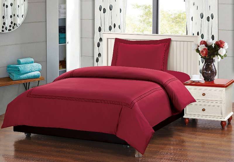 طقم بيت لحاف بدون حشوة مفرد 3 قطع من ARMN Naturesoft - خمري