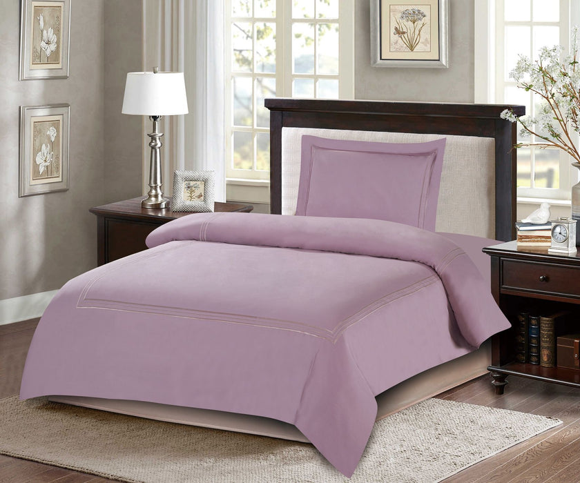 طقم بيت لحاف بدون حشوة مفرد 3 قطع من ARMN Naturesoft - ليلكي فاتح