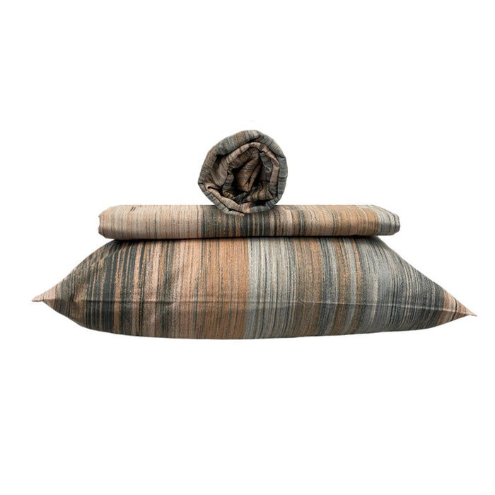 طقم شرشف سرير صيفي مفرد 3 قطع من Sweet Home Delicto - برتقالي مخطط