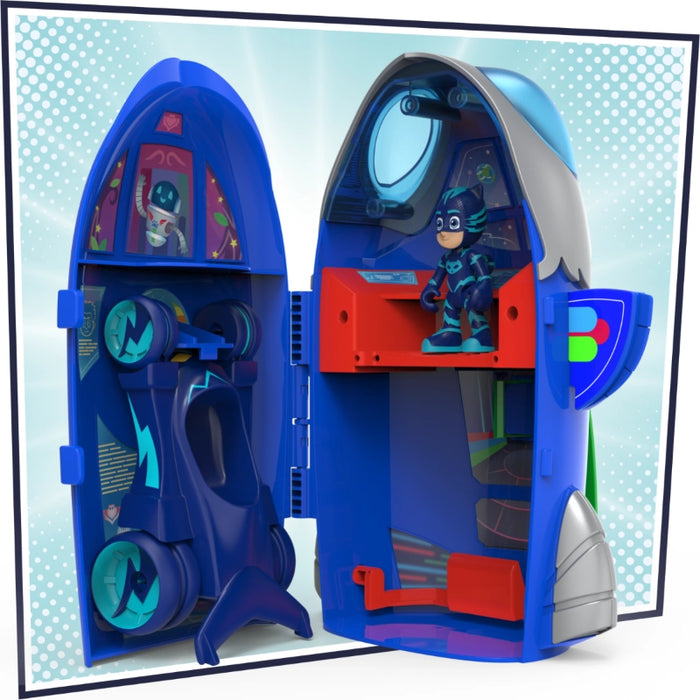 مجموعة PJ Masks 2 في 1 HQ: صاروخ ومقر متعدد المستويات لتجربة لعب مثيرة من هاسبرو