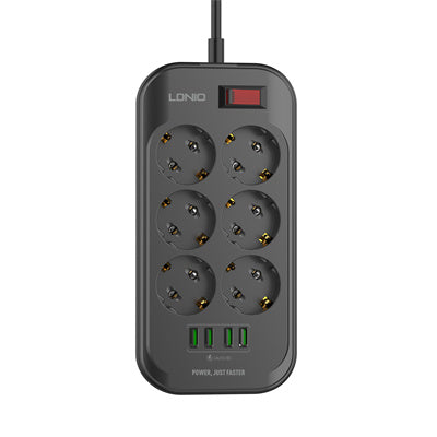 وصلة كهرباء فيش الماني 6 مخارج مع 4 USB منLDNIO وصلة كهرباء فيش الماني 6 مخارج مع 4 USB منLDNIO
