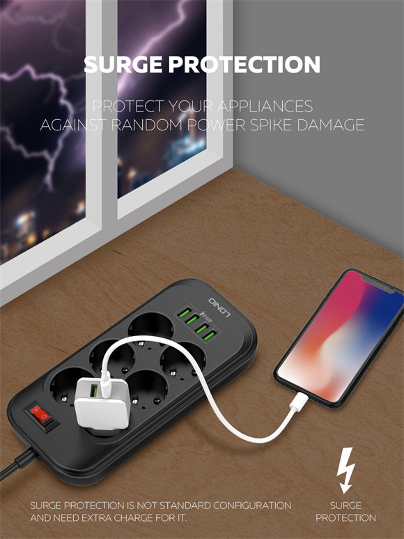 وصلة كهرباء فيش الماني 6 مخارج مع 4 USB منLDNIO وصلة كهرباء فيش الماني 6 مخارج مع 4 USB منLDNIO