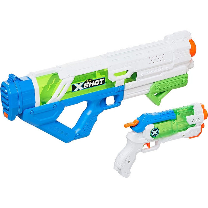 حزمة X-Shot فاست فيل كومبو الكبيرة والصغيرة - أسرع مسدس ماء قابل للتعبئة بقدرة خزان 1000 مل. من زورو