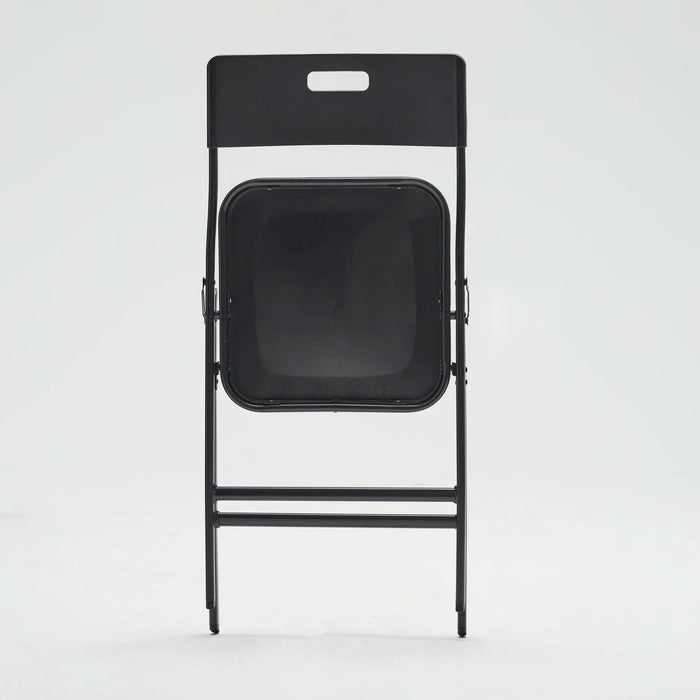 كرسي قابل للطي للاستخدام الثقيل بتصميم قوي إطار فولاذي أسود 76x45 سم