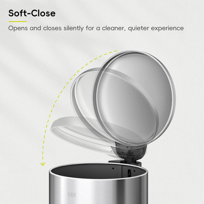 سلة مهملات إيكو ماجي 8 لتر ستانلس ستيل بغطاء هادئ - EKO