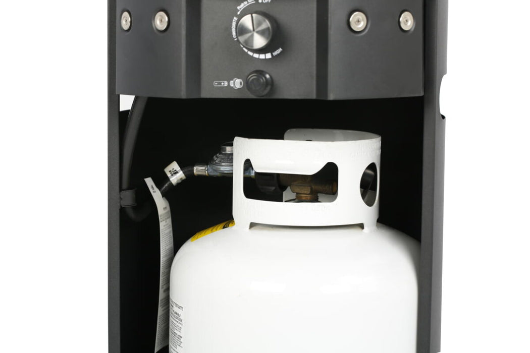 مدفأة غاز بروبان خارجية بعمود 28 إنش من الفولاذ المقاوم للحرارة باللون الأسود