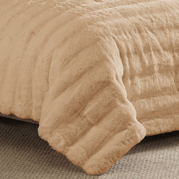 طقم لحاف مفرد 3 قطع من ARMN Veloura بيج داكن، تصميم دافئ ومضاد للحساسية
