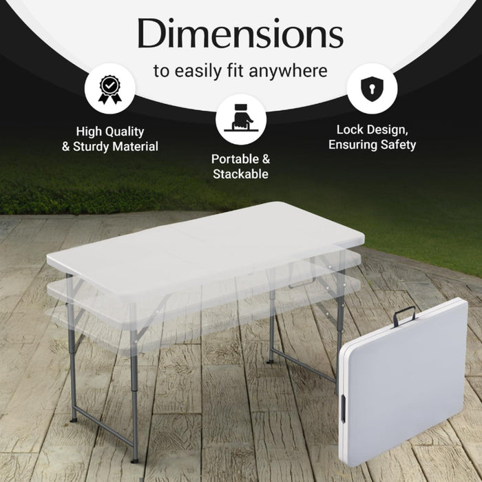 طاولة بلاستيكية قابلة للطي Adjustable 4 أقدام مناسبة للاستخدام الخارجي