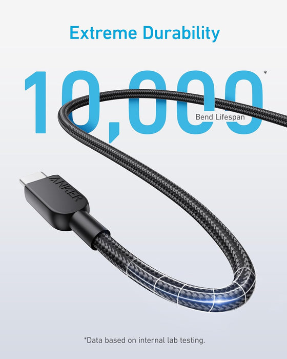 كابل USB-C إلى USB-C 6ft 240W مضفر للشحن السريع من Anker