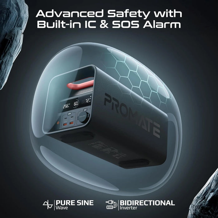 محطة طاقة محمولة 600 واط ببطارية LiFePO4 وسعة 161,000mAh من PROMATE