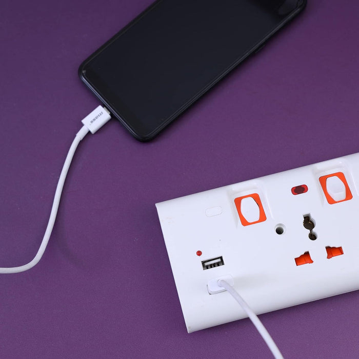 وصلة كهربائية جيباس ثلاثي المنافذ بطول ٣ أمتار وUSB للشحن السريع - جعفر شوب