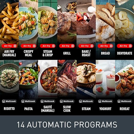 قلاية هوائية Multicook بسعة 6 لترات و14 برنامج طهي تلقائي من تيفال قلاية هوائية Multicook بسعة 6 لترات و14 برنامج طهي تلقائي من تيفال