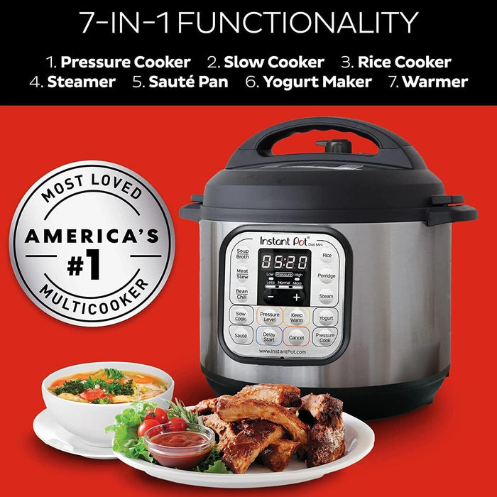 طباخ ذكي 7 في 1 سعة 5.7 لتر بقوة 1000 واط مع ميزات أمان متميزة من Instant Pot