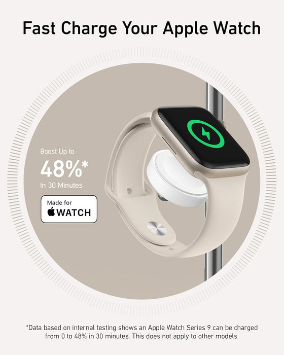 شاحن لاسلكي 3 في 1 15W Qi2 لشحن iPhone وApple Watch وAirPods من Anker