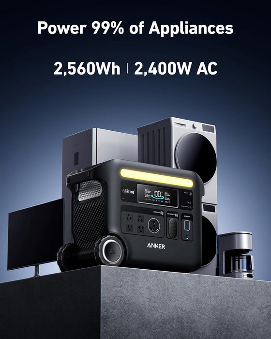 محطة طاقة محمولة Solix F2600 ببطارية LiFePO4 وعمر 10 سنوات من Anker