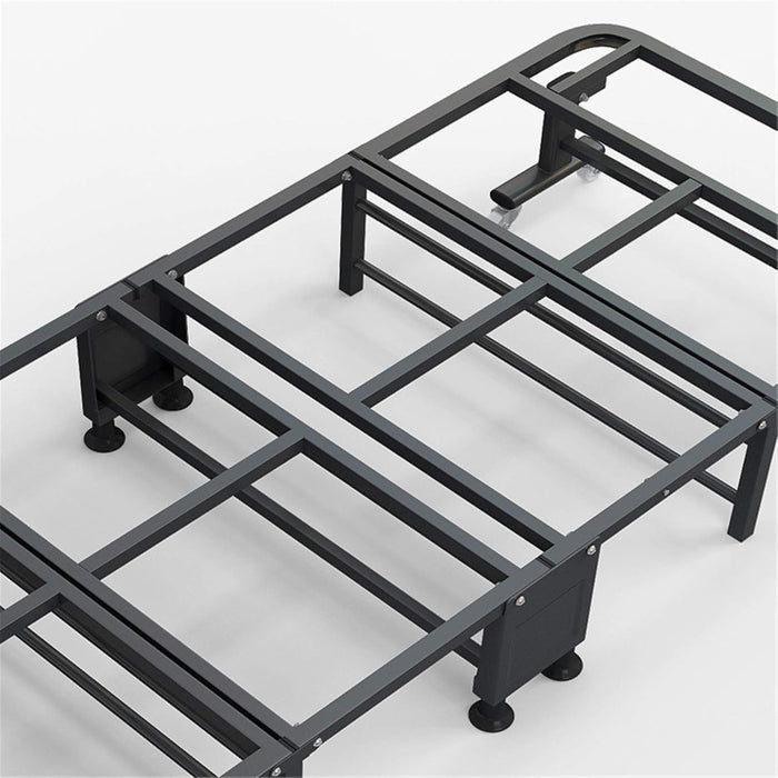 سرير ضيف قابل للطي 190x90 سم من إطار معدني محمول مع مسند رأس قابل للتعديل