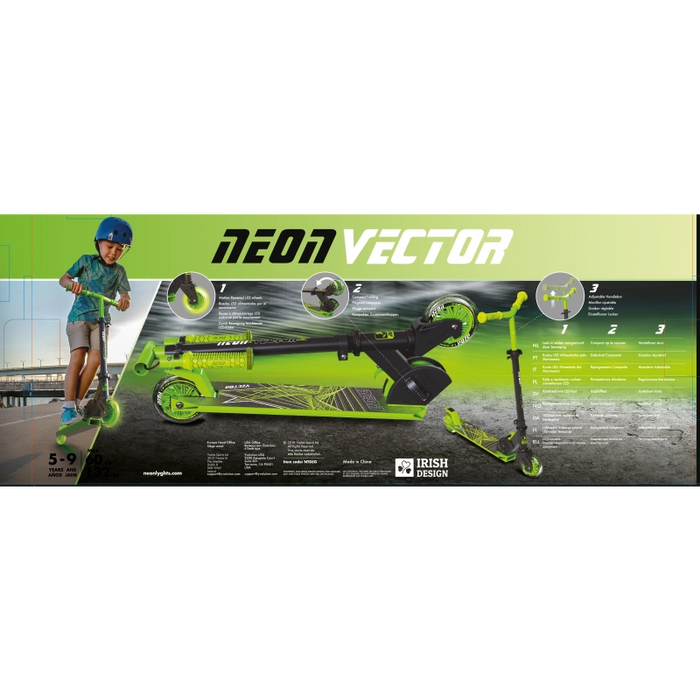 سكوتر نيون فيكتور 2020 أخضر بتصميم أنيق وعجلات PU قوية وسهل التخزين. من وايفولوشن