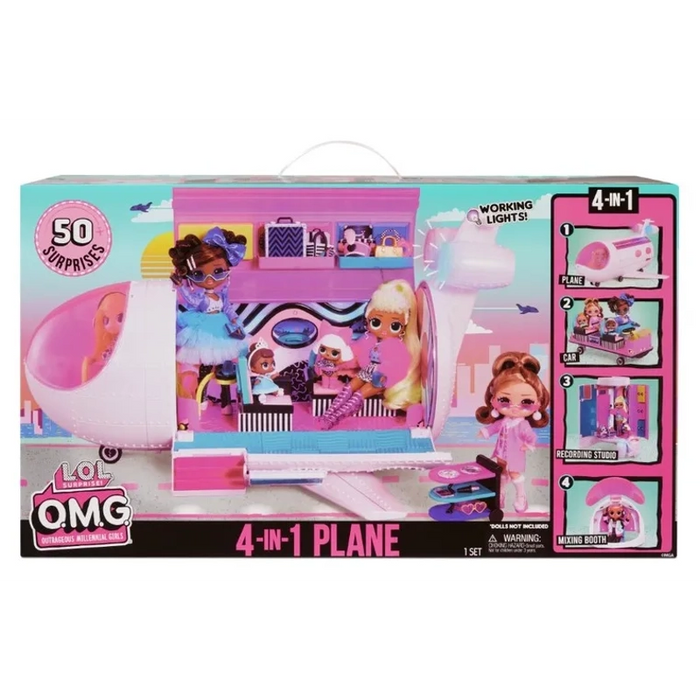 مجموعة اللعب L.O.L Surprise O.M.G طائرة السفر 4 في 1 بتصميم أنيق ومفاجآت رائعة من إم جي إيه إنترتينمنت