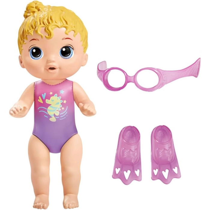 دمية ع dolls سابيرا سونى للسباحة 10 بوصات مع ملحقات ونظارات سباحة مائية من هاسبرو