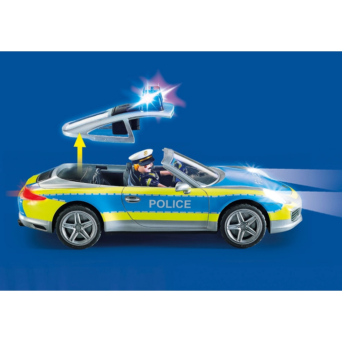 سيارة بورش 911 كاريرا 4S شرطة - 36 قطعة مع أضواء وأصوات واقعية تناسب الجميع من بلايموبيل
