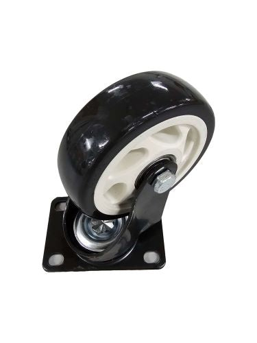عجل تفلون ابيض/اسود متحرك بدون بريك 2.5" BHW