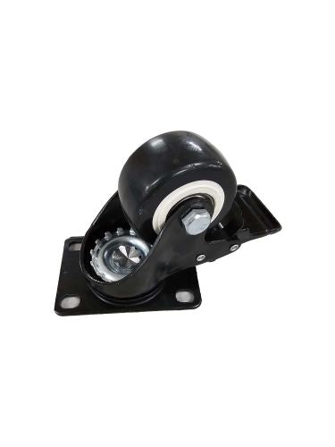 عجل تفلون ابيض/اسود متحرك مع بريك 1.5"
