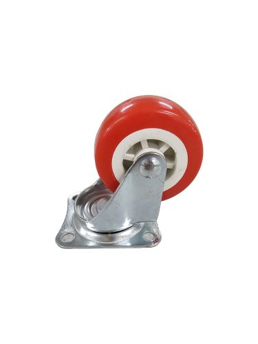 عجل تفلون احمر متحرك بدون بريك 2.5"