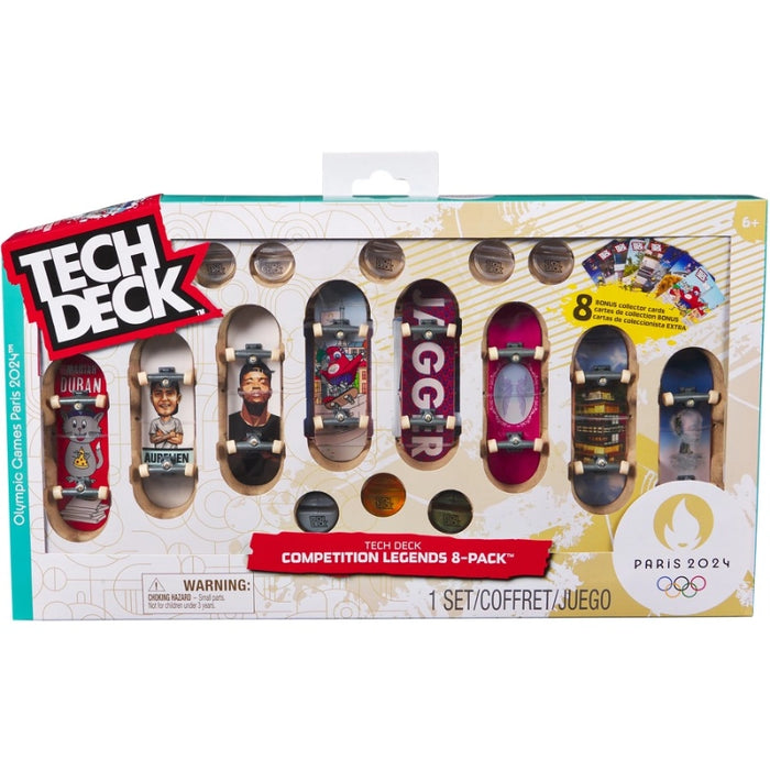 مجموعة Tech Deck الأولمبية 96 مم (8 قطع) مع حوامل وبطاقات تجميع مميزة من سبين ماستر