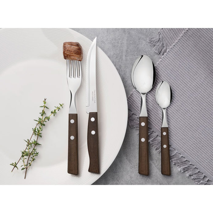 طقم أدوات مائدة 24 قطعة من Tramontina Traditional Wood