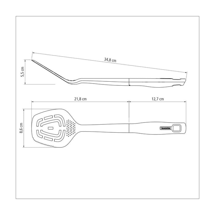 ملعقة تقليب 35 سم من Tramontina Verano - رمادي